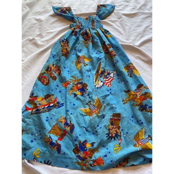 Vintage 70s Sun Babies Made in Hawaii Kids Patriotic Liberty Bell Centennial 6-8 - Picture 2 of 16